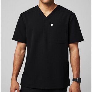 Fabletics Men’s Helix 1-Pocket Scrub Top Black-Mens Size Large NEW